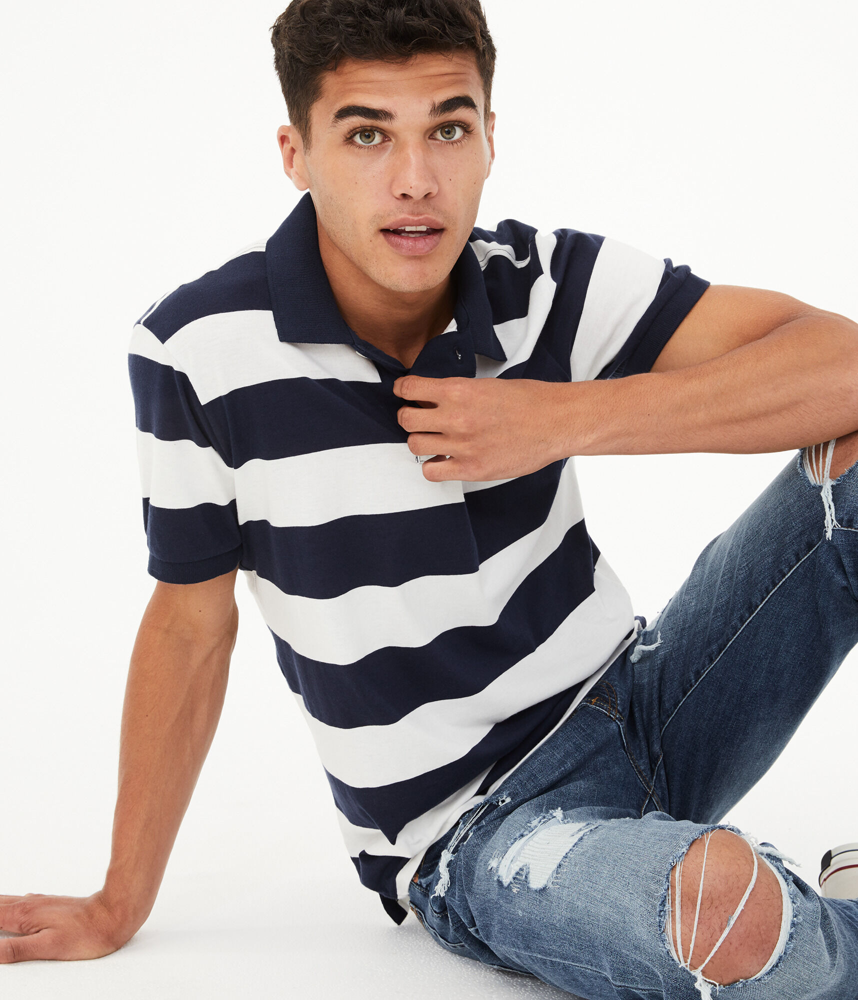 Rugby Stripe Jersey Polo
