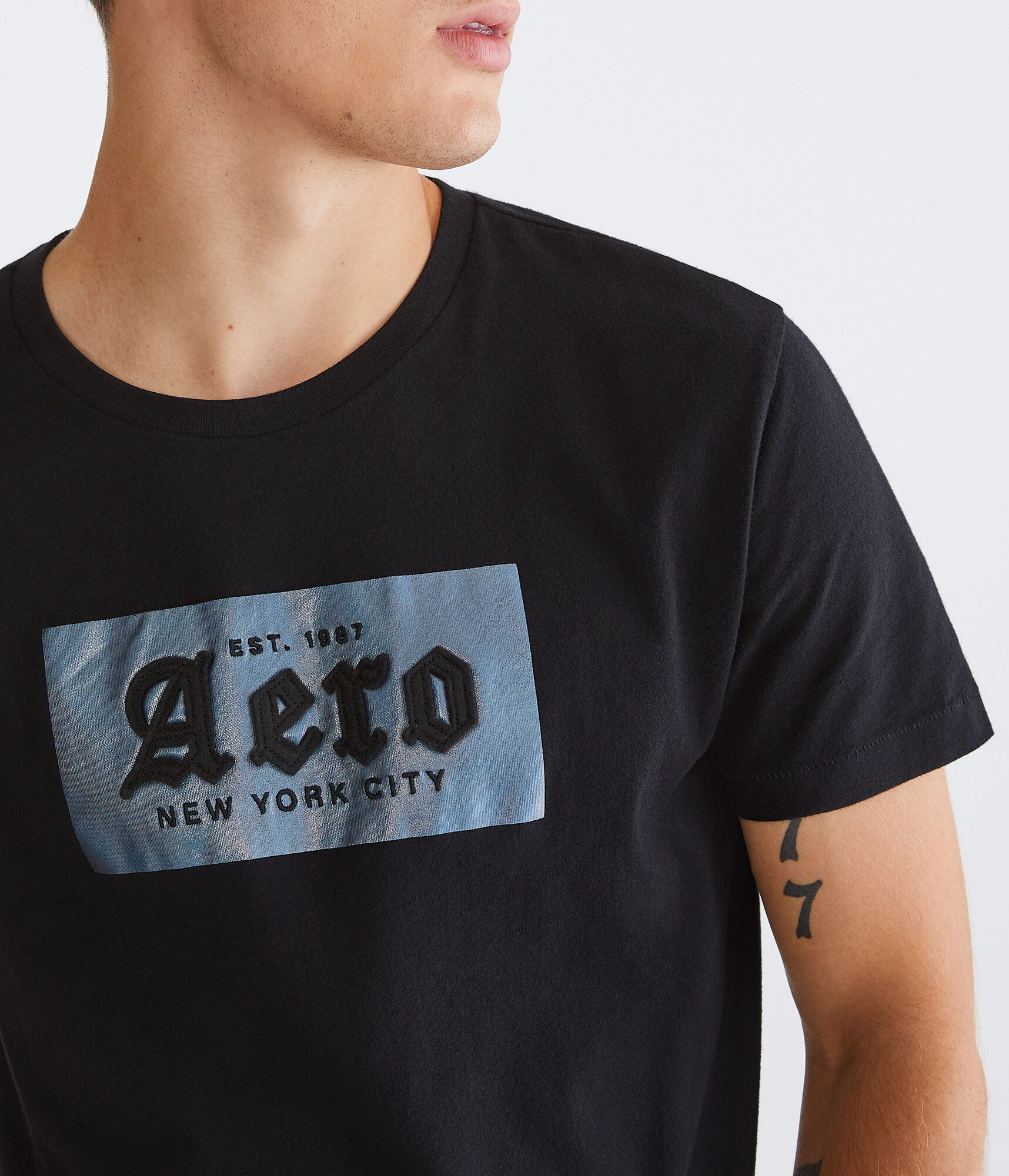 Aero Gothic Logo Appliqu&eacute; Graphic Tee