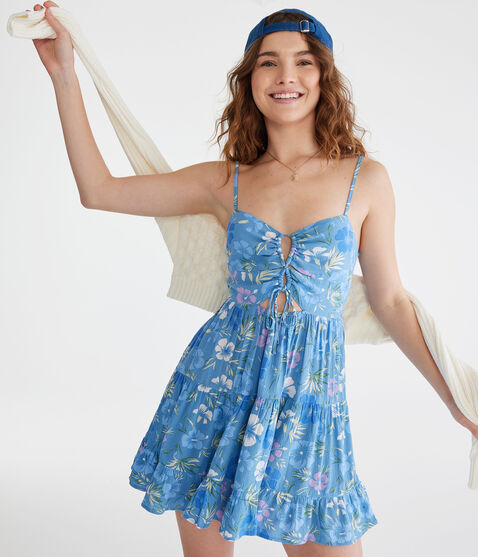 Floral Sweetheart Double-Cinch Mini Dress Floral Sweetheart Double-Cinch Mini Dress