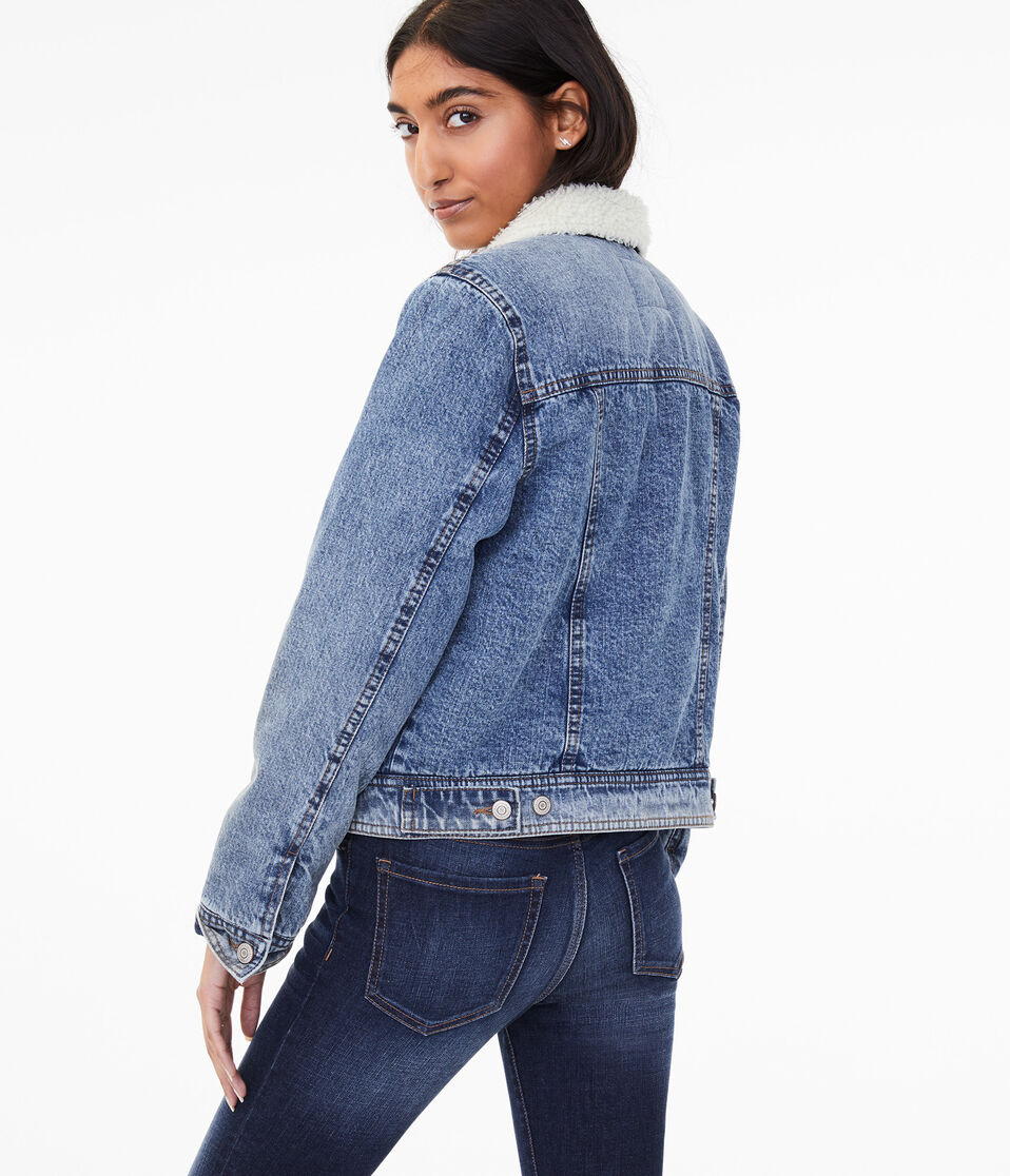 Sherpa-Lined Denim Jacket
