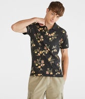 Roses Print Jersey Polo