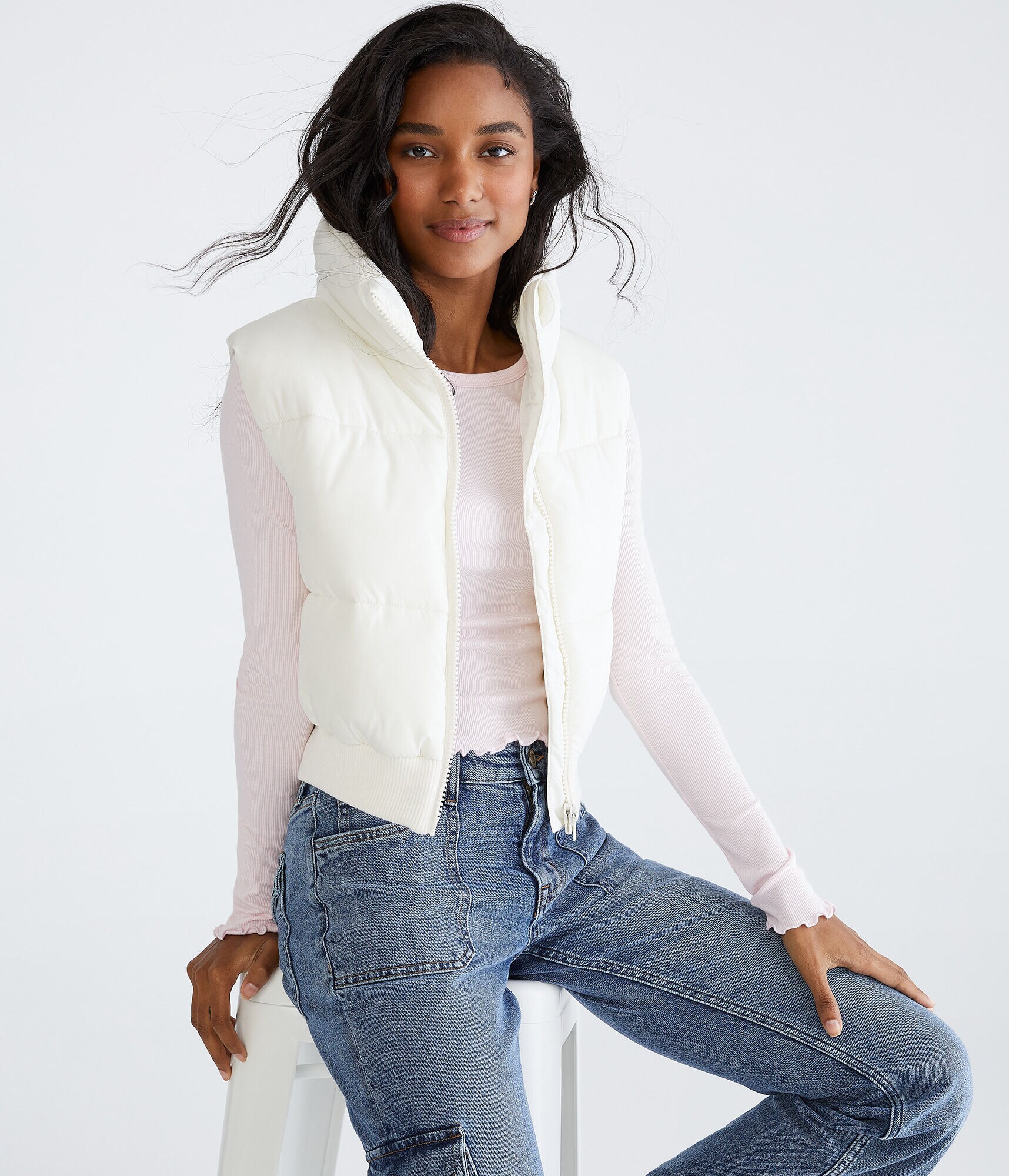 Lightweight Cropped Puffer Vest