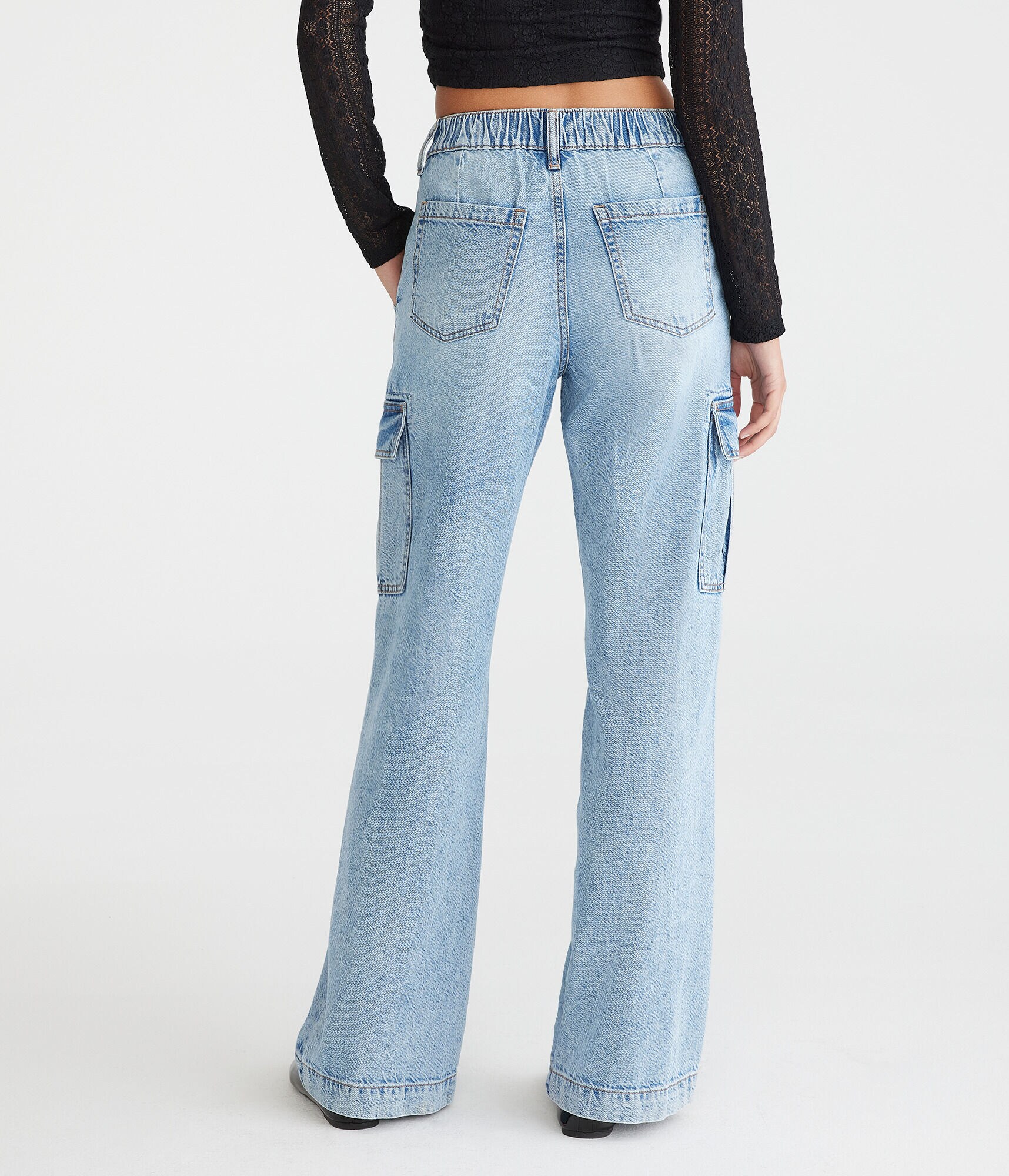High-Waisted Wide Leg Cargo Jean