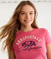 Aeropostale California Bear Appliqué Graphic Tee