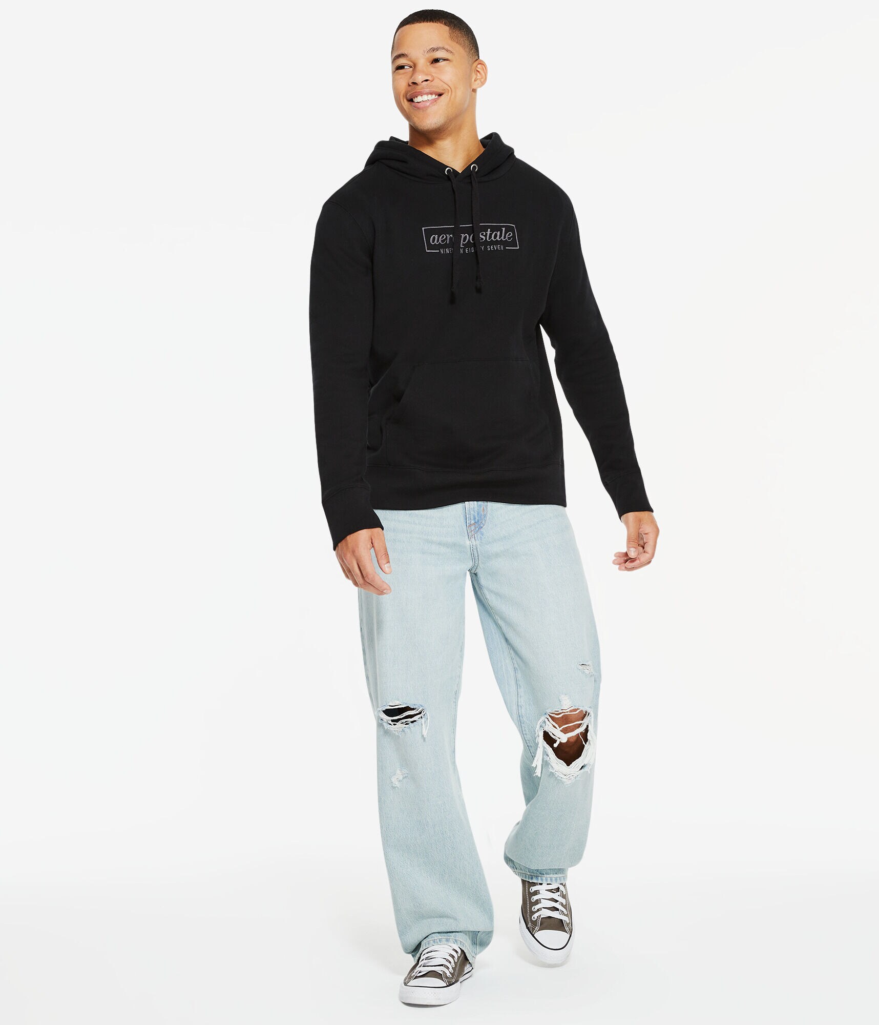 Aeropostale Script Logo Pullover Hoodie