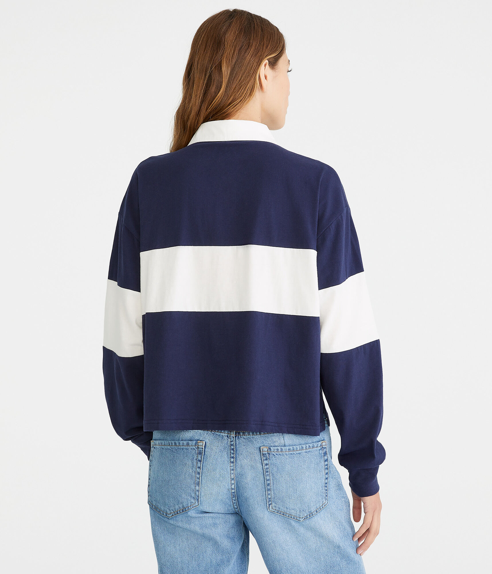 Long Sleeve Brooklyn Rugby Stripe Jersey Polo