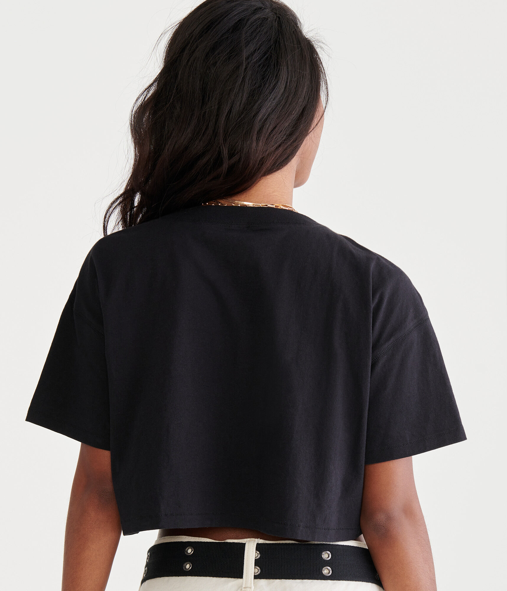 Coca-Cola&reg; by A&eacute;ropostale Floral Peace Sign Cropped Boyfriend Tee