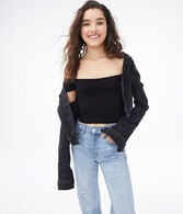 Seamless Smocked Off-The-Shoulder Crop Top