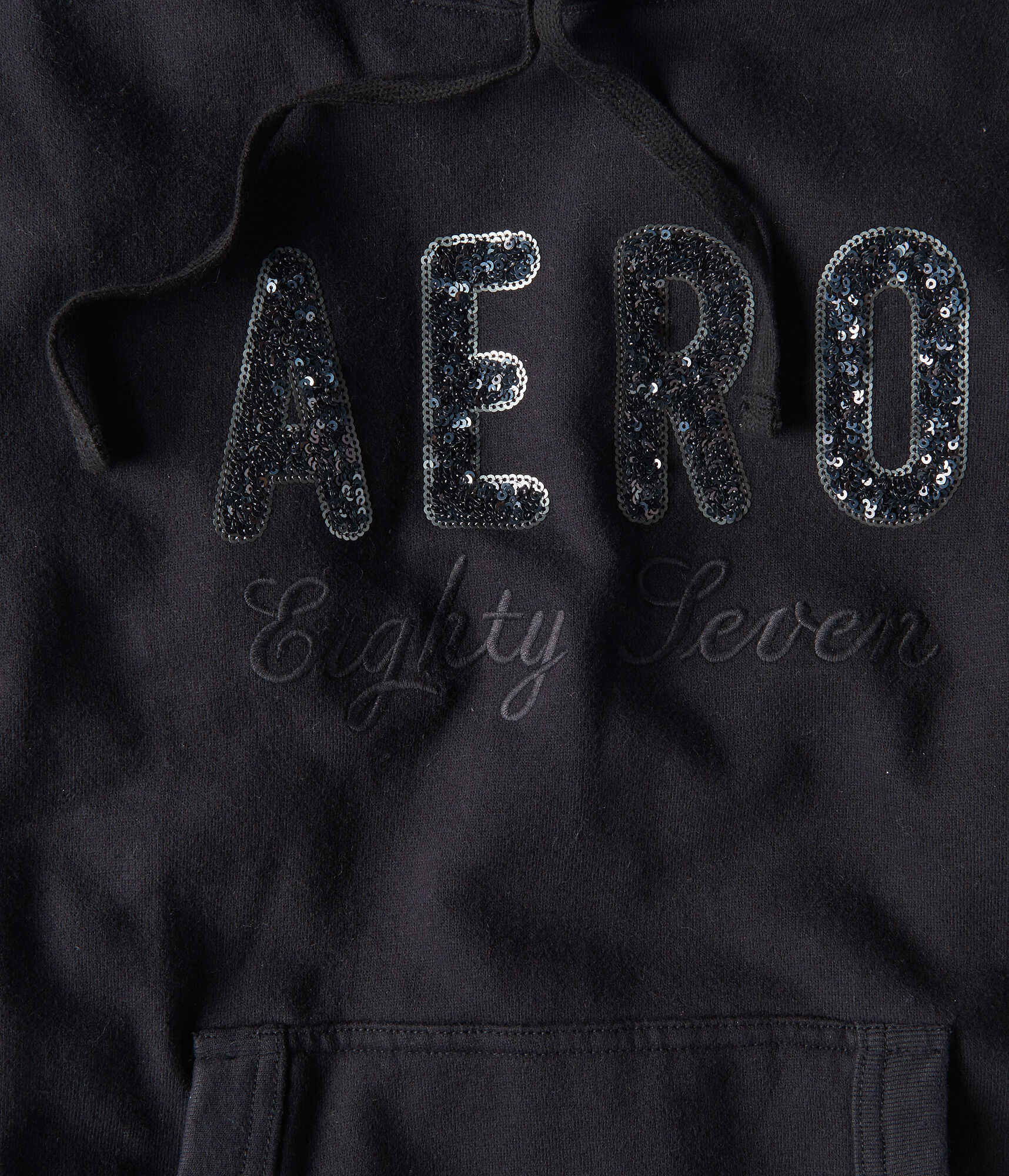 Sequin Logo Pullover Hoodie