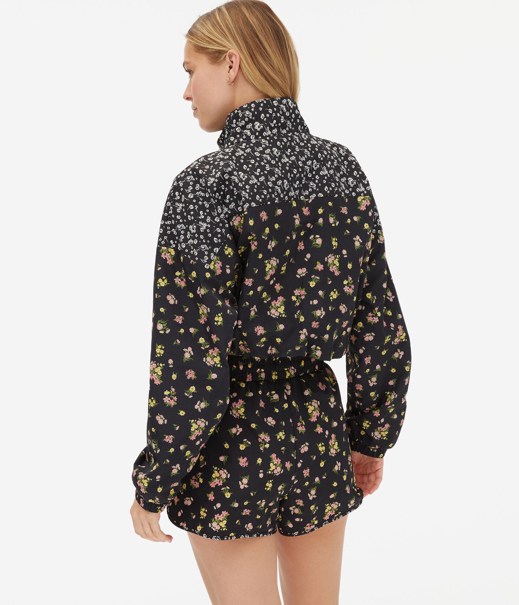 Floral Cropped Windbreaker Jacket