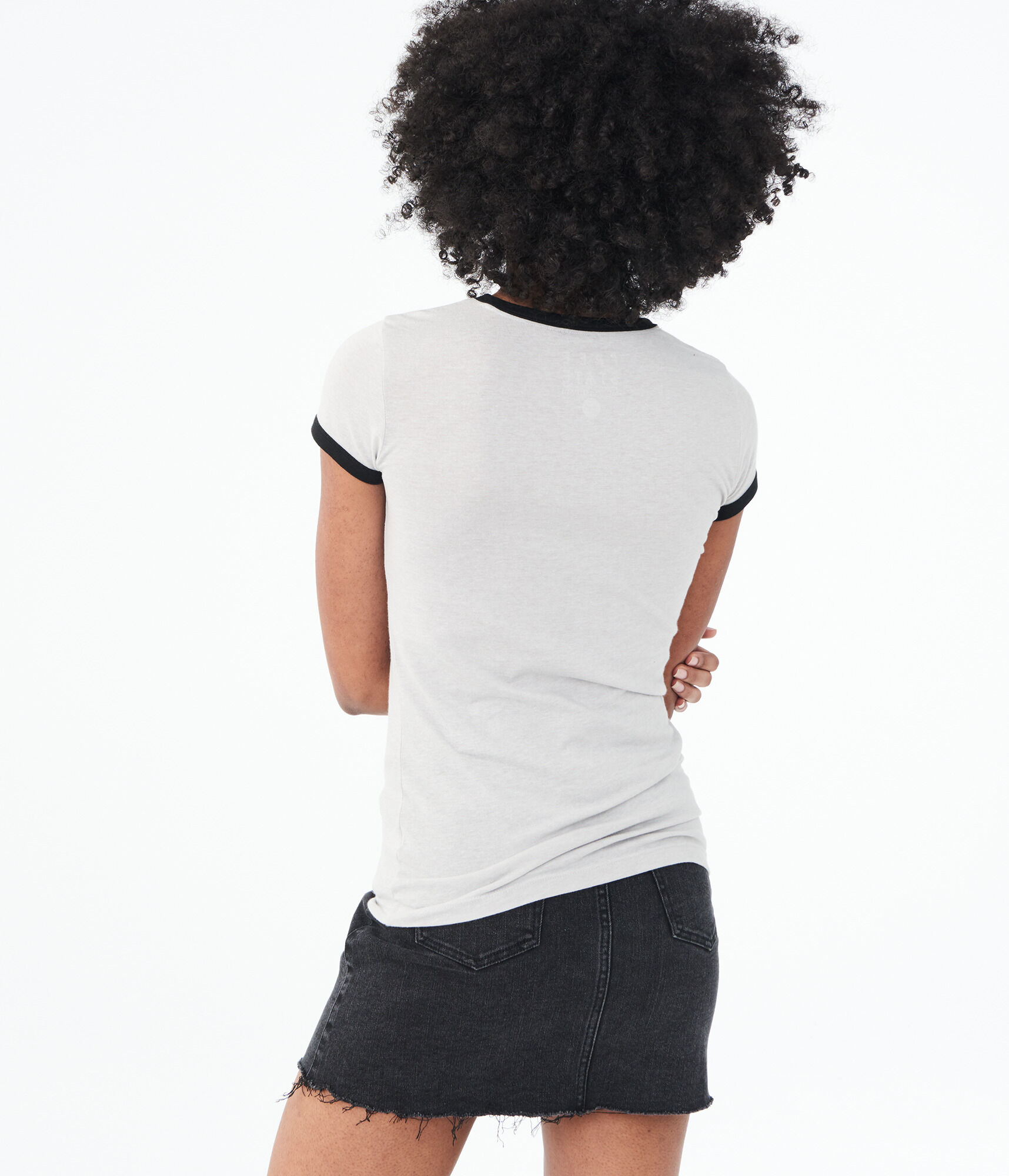 Rainbow Smiley Face Ringer Graphic Tee