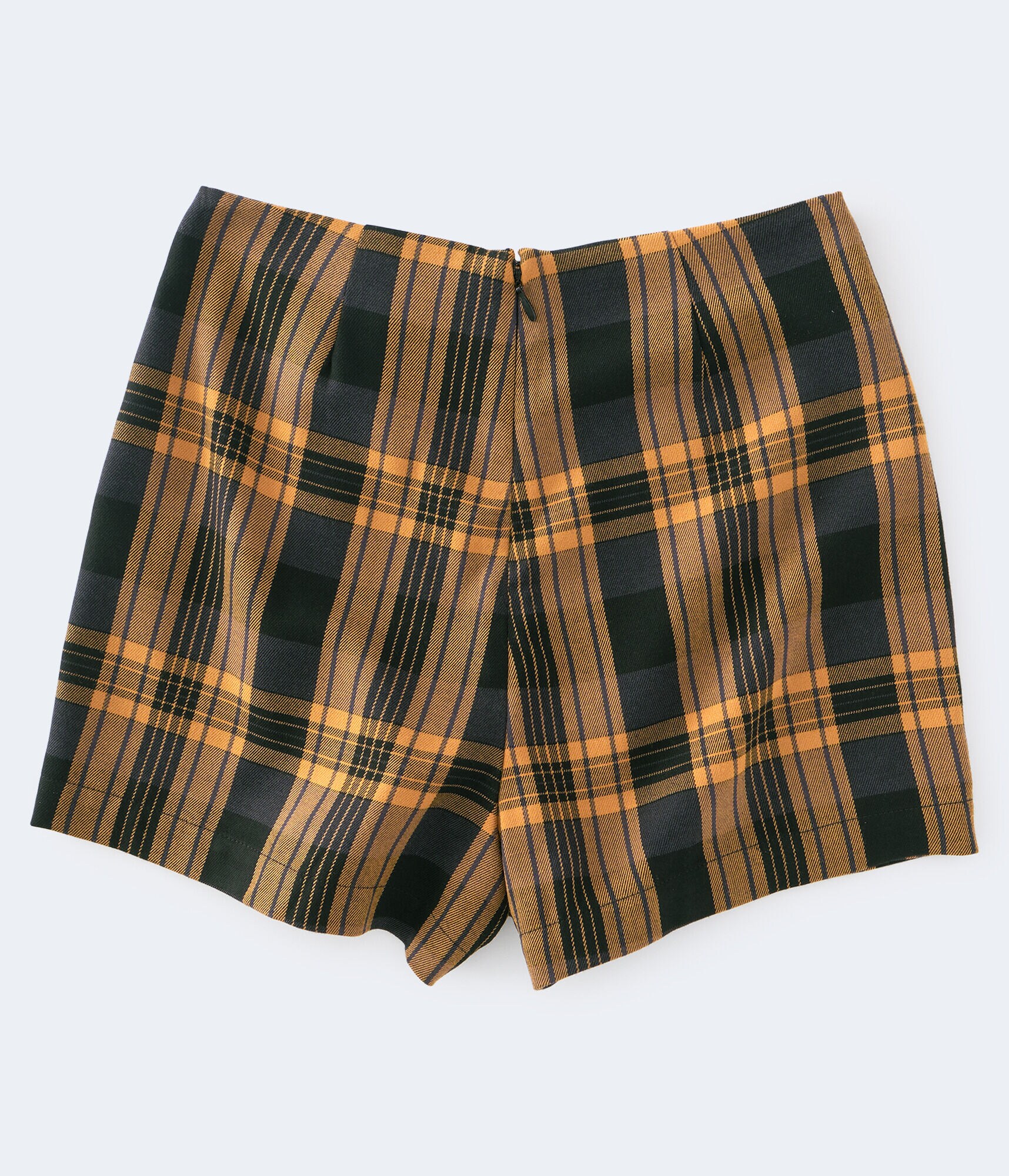 Plaid Asymmetrical Button Skort
