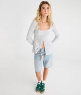 Cable Square-Neck Babydoll Sweater