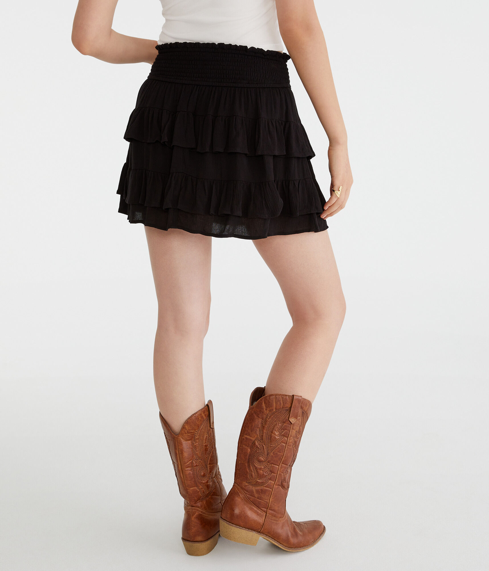 High-Waisted Ruffled Flippy Skort