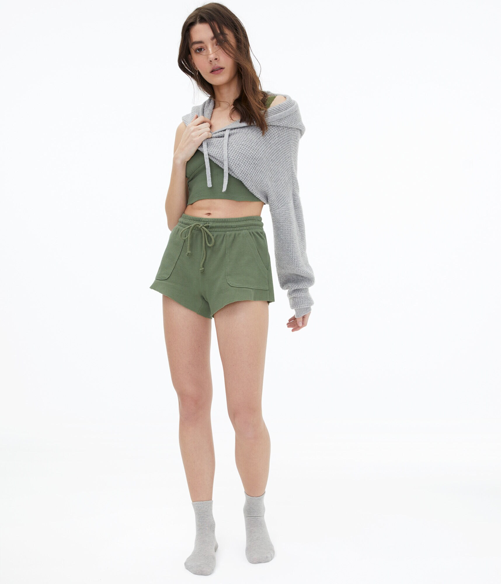 Waffle-Knit Sleep Shorts