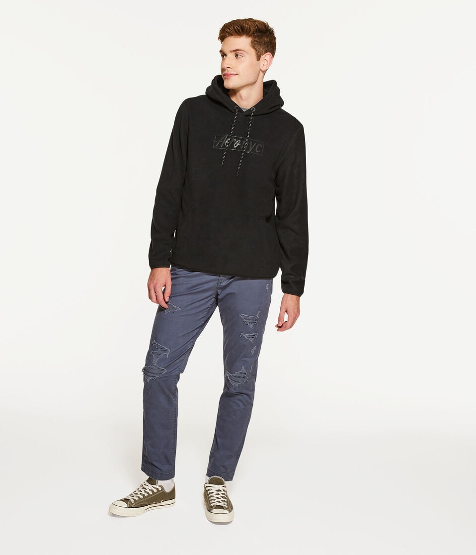 Aero NYC Box Logo Polyfleece Pullover Hoodie