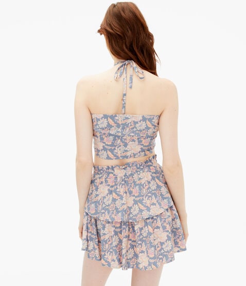 Floral Convertible Bandeau Crop Top Floral Convertible Bandeau Crop Top