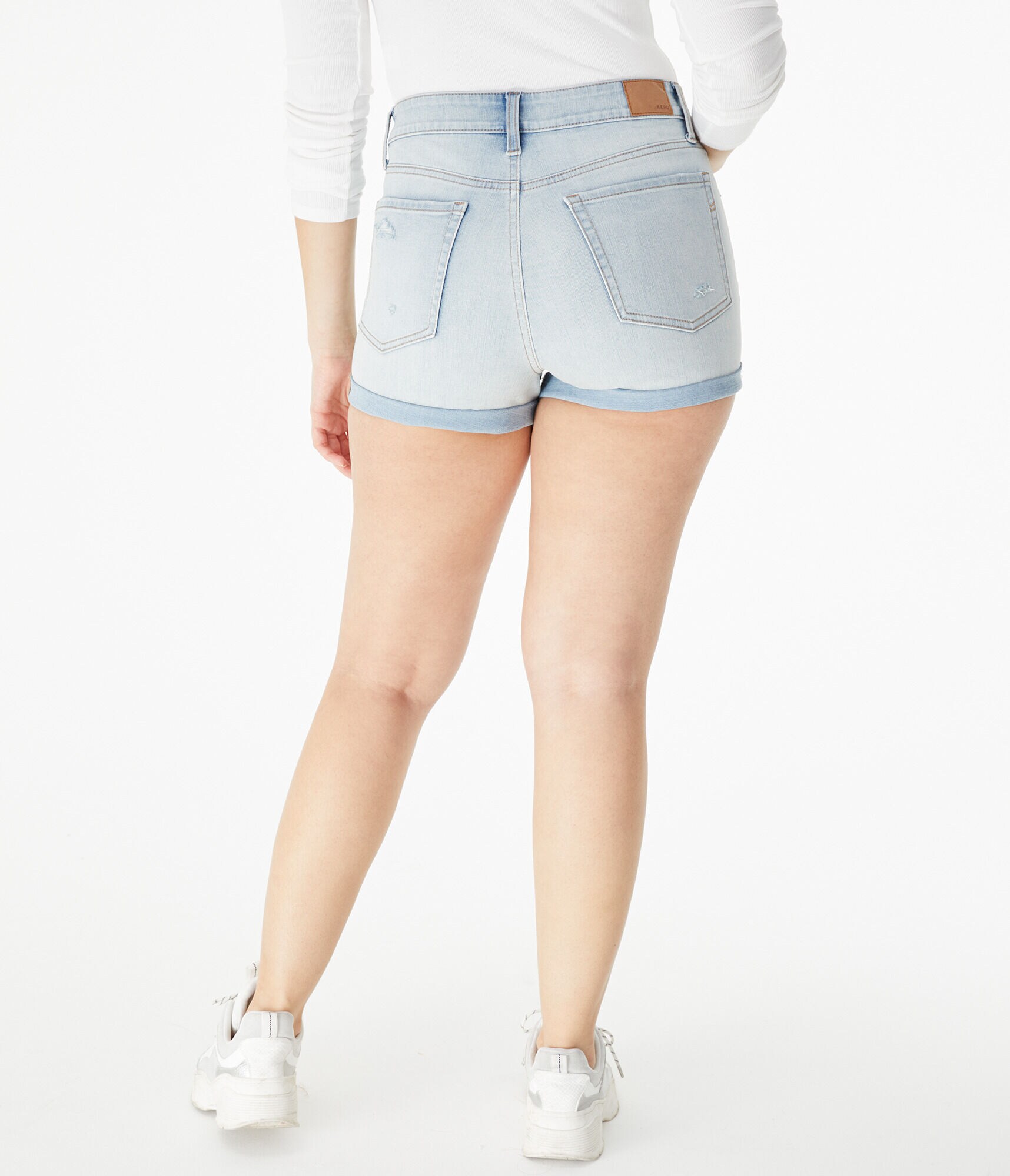 high rise midi shorts