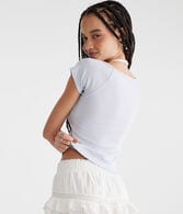 Seriously Soft Seashells Cropped V-Neck Tee