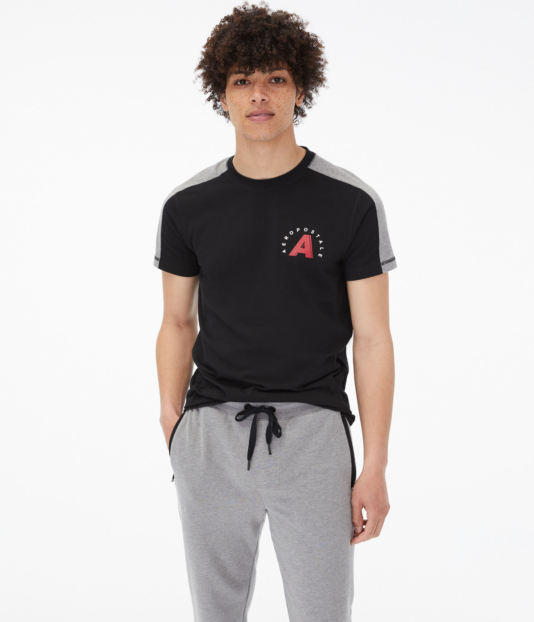 Aeropostale Colorblocked Stretch Graphic Tee