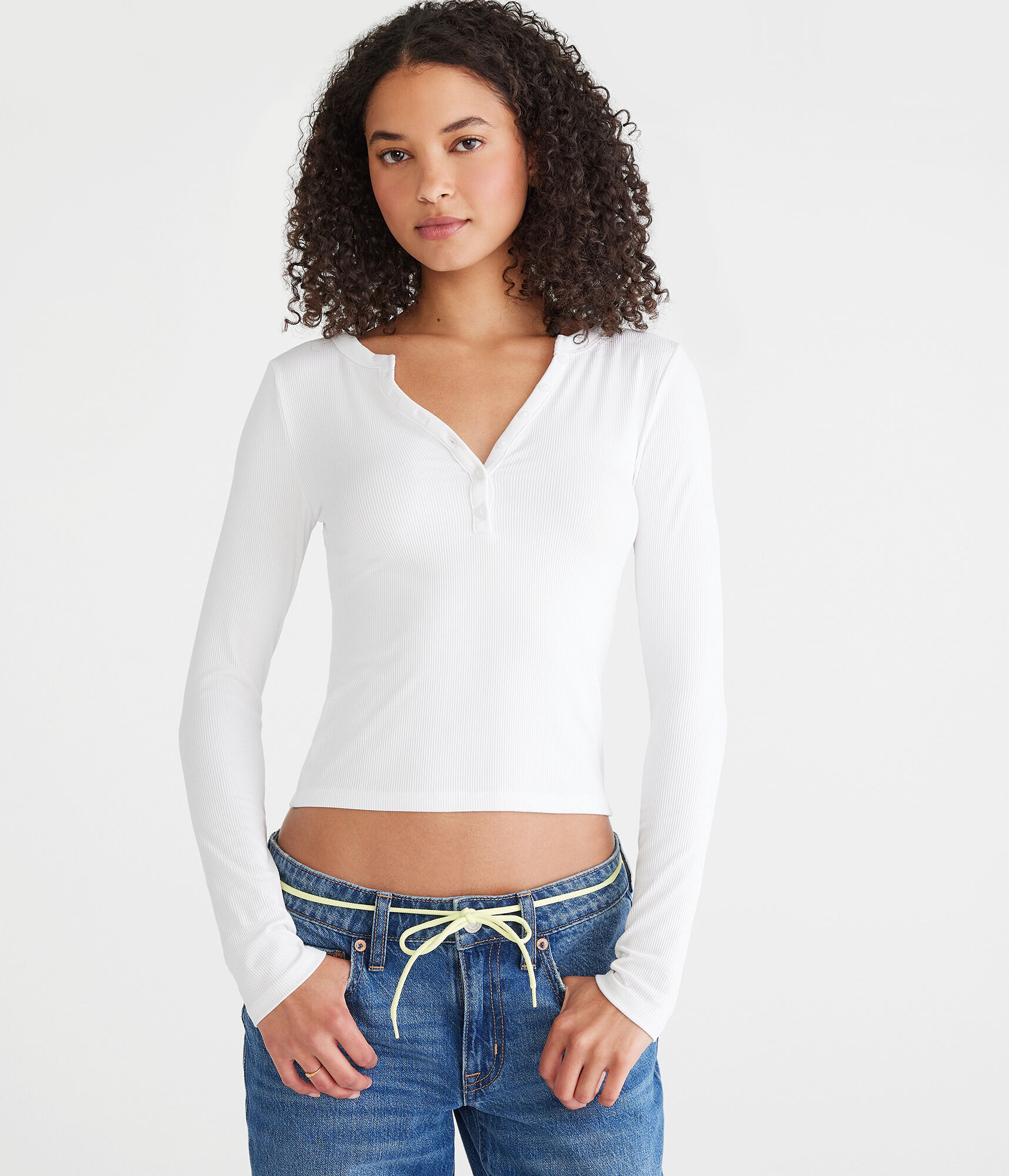 Long Sleeve Buttery Soft V-Neck Henley