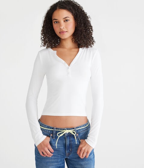 Long Sleeve Buttery Soft V-Neck Henley Long Sleeve Buttery Soft V-Neck Henley