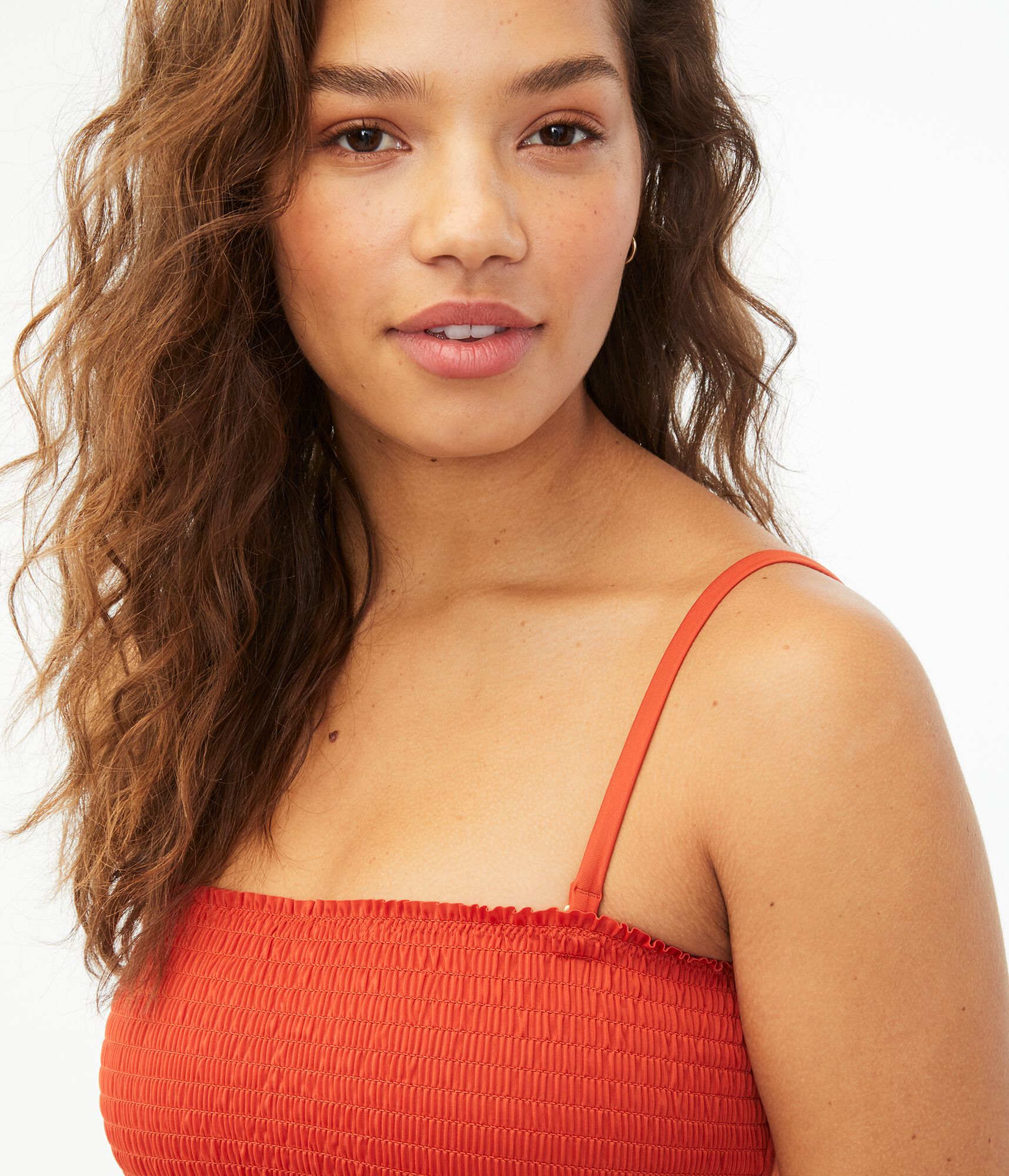 Smocked Bandeau Bikini Top