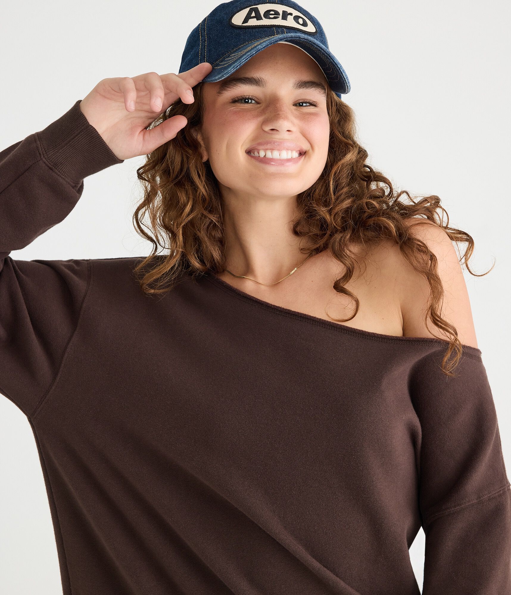 Cloud Soft Oversized Off-The-Shoulder Sweatshirt