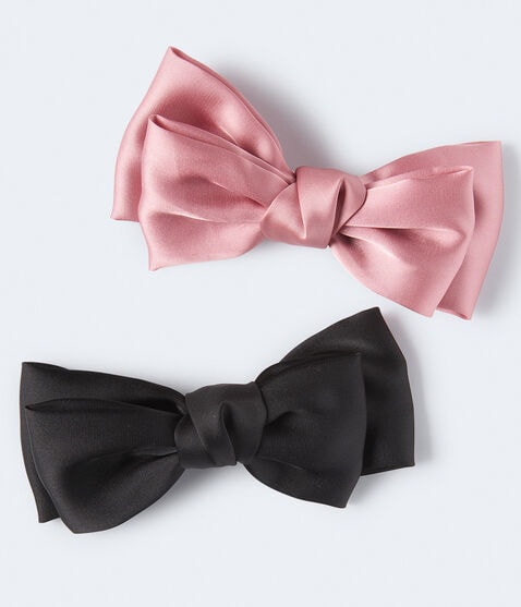 Satin Bow Hair Clip 2-Pack Satin Bow Hair Clip 2-Pack