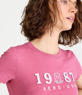 Aero-USA 1987 Crest Glitter Appliqué Graphic Tee