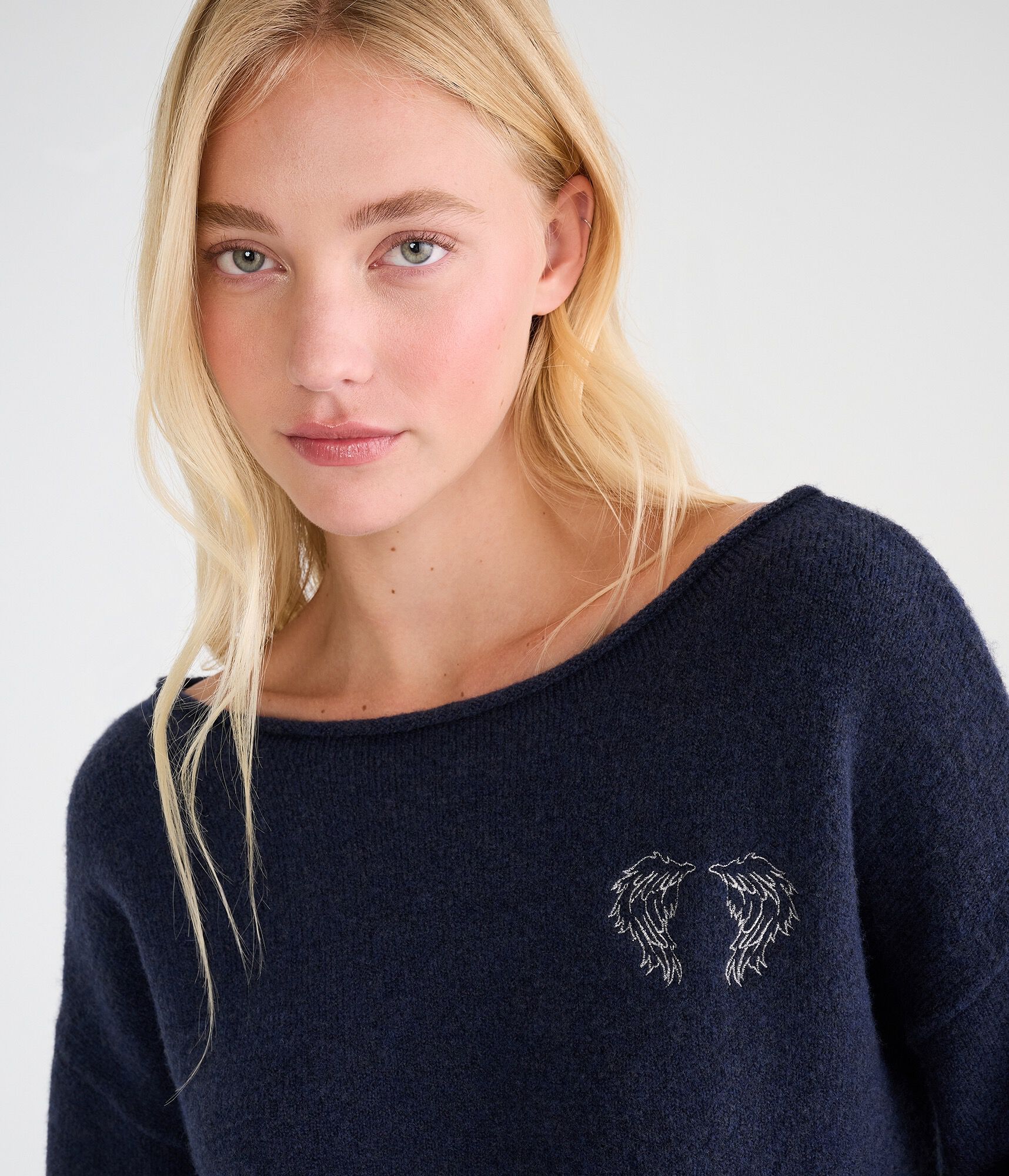 D&eacute;j&agrave; For Aero Angel Wings Boat-Neck Sweater