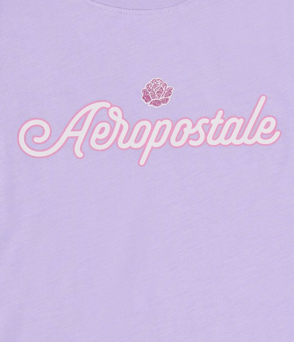 Aeropostale Glitter Rose Graphic Tee