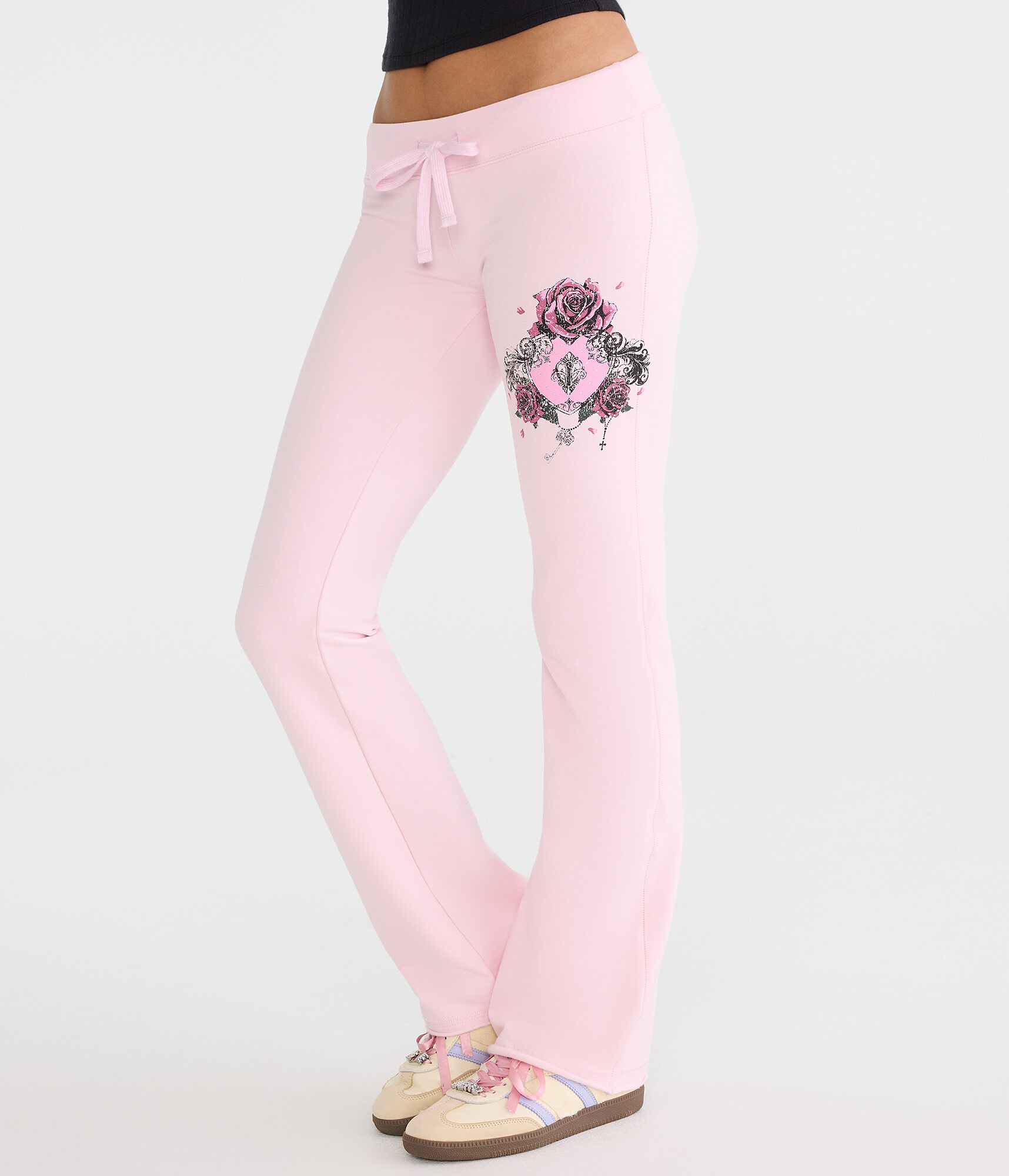 Cloud Soft Rose Locket Fit &amp; Flare Sweatpants