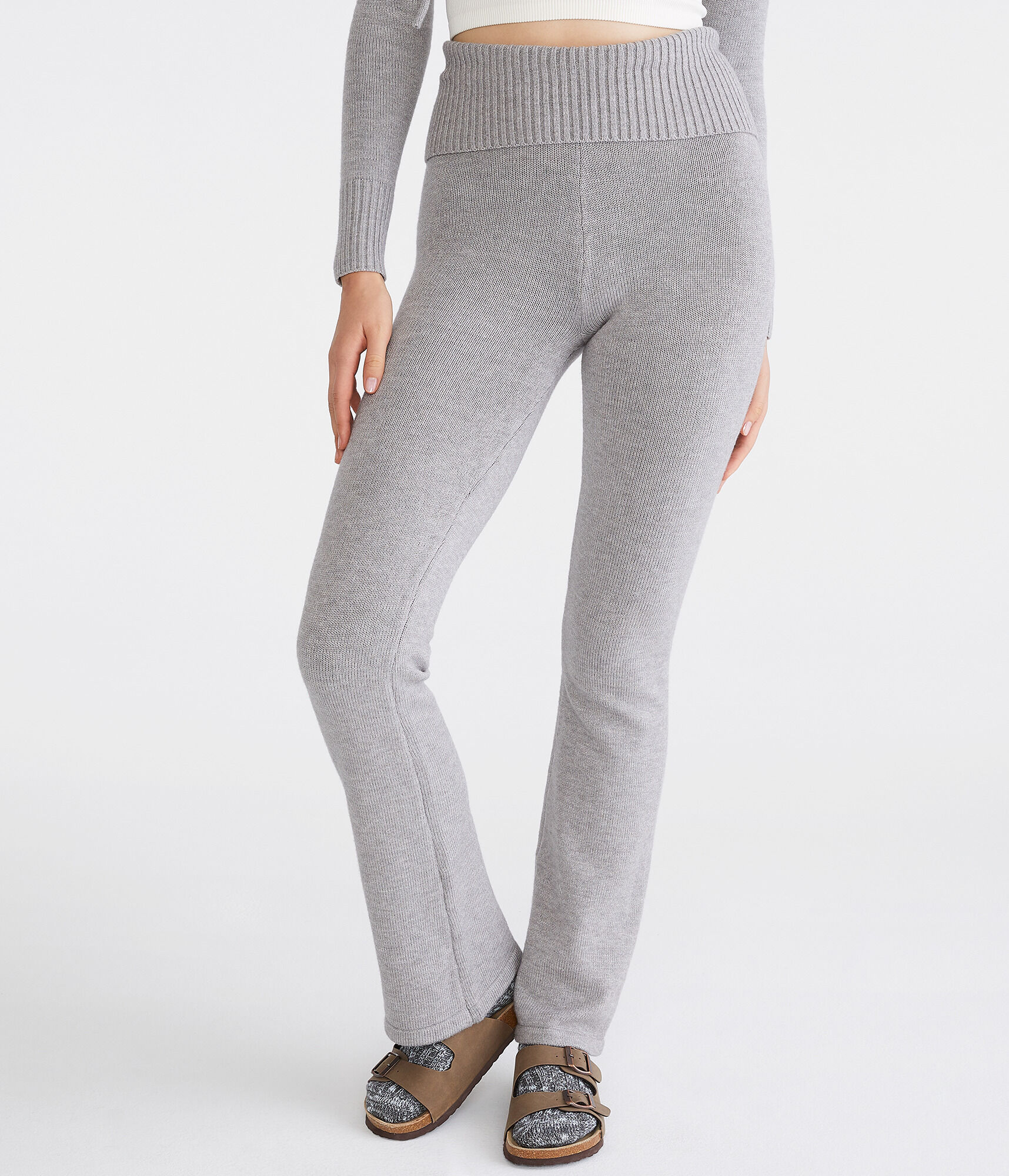 Flare Fold-Over Sweater Pants