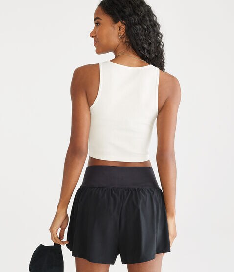Seriously Soft Seamless Cropped Boat-Neck Tank