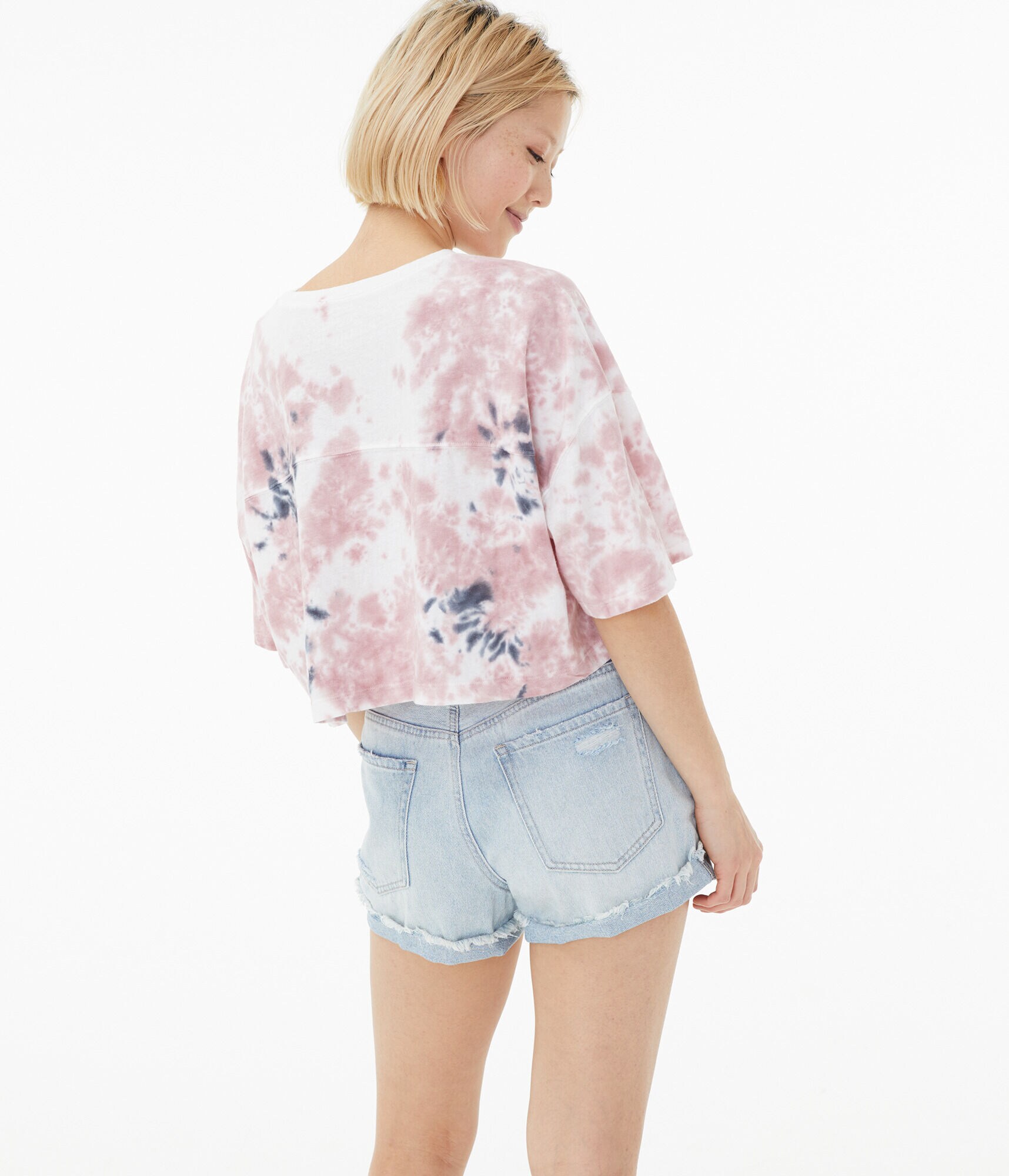 Tie-Dye Cropped Boyfriend Crew Tee