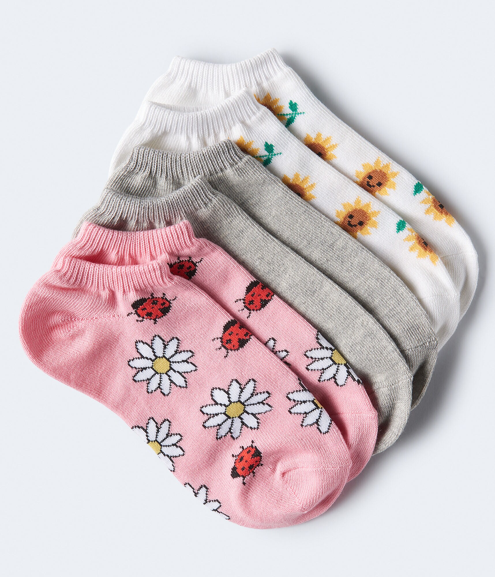 Happy Flower Ankle Sock 3-Pack***