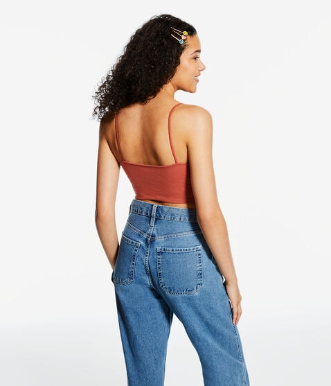 Seriously Soft Tie-Front Cutout Crop Top Seriously Soft Tie-Front Cutout Crop Top