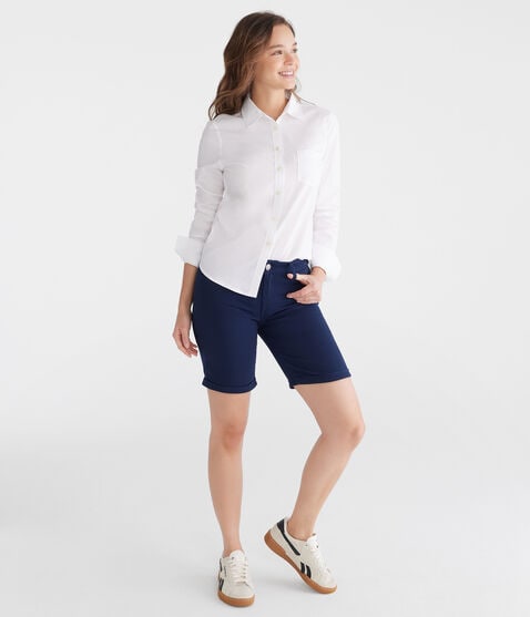 Mid-Rise Uniform Bermuda Shorts Mid-Rise Uniform Bermuda Shorts