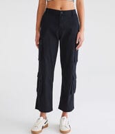 Double-Pocket Cropped Utility Cargo Pants