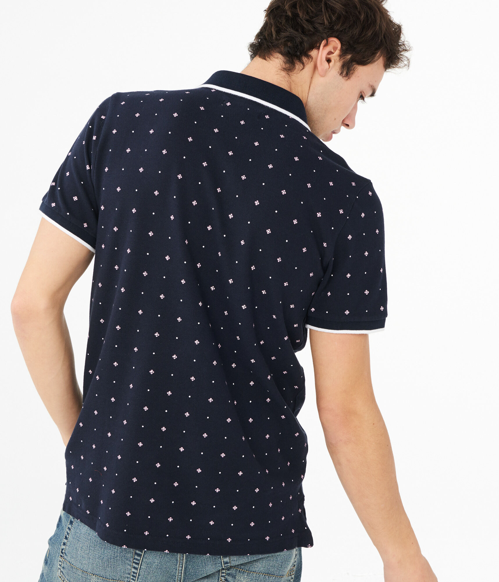 Geo Diamond Dot Pique Polo
