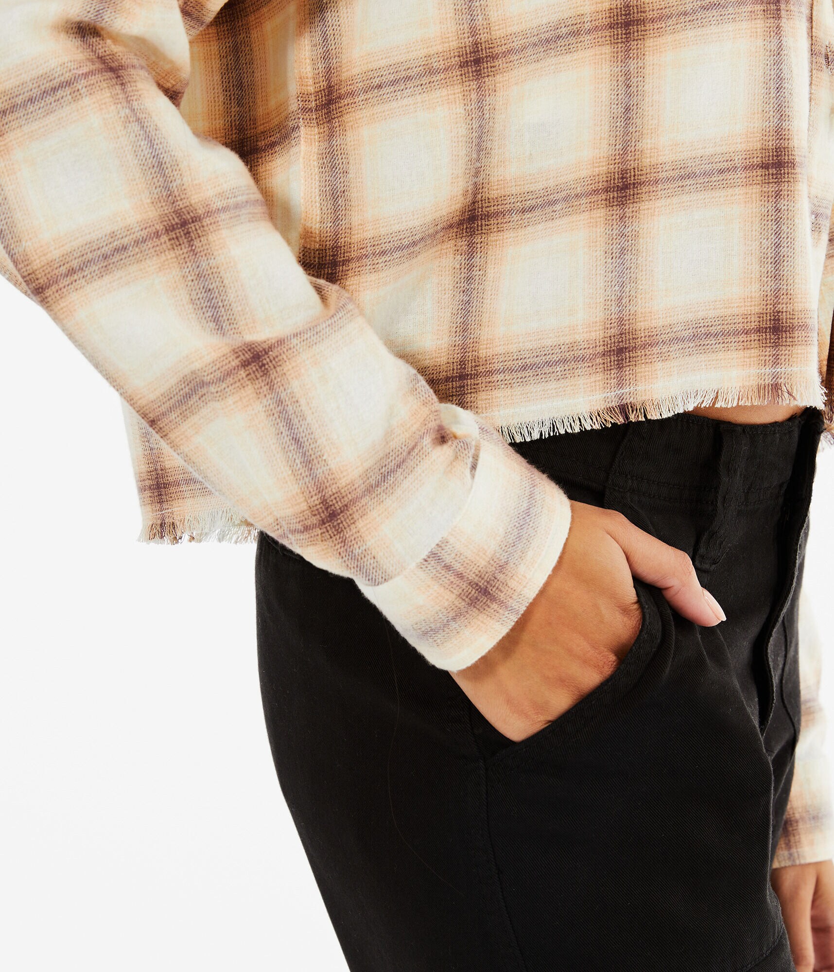 Long Sleeve Plaid Hooded Button-Down Shirt