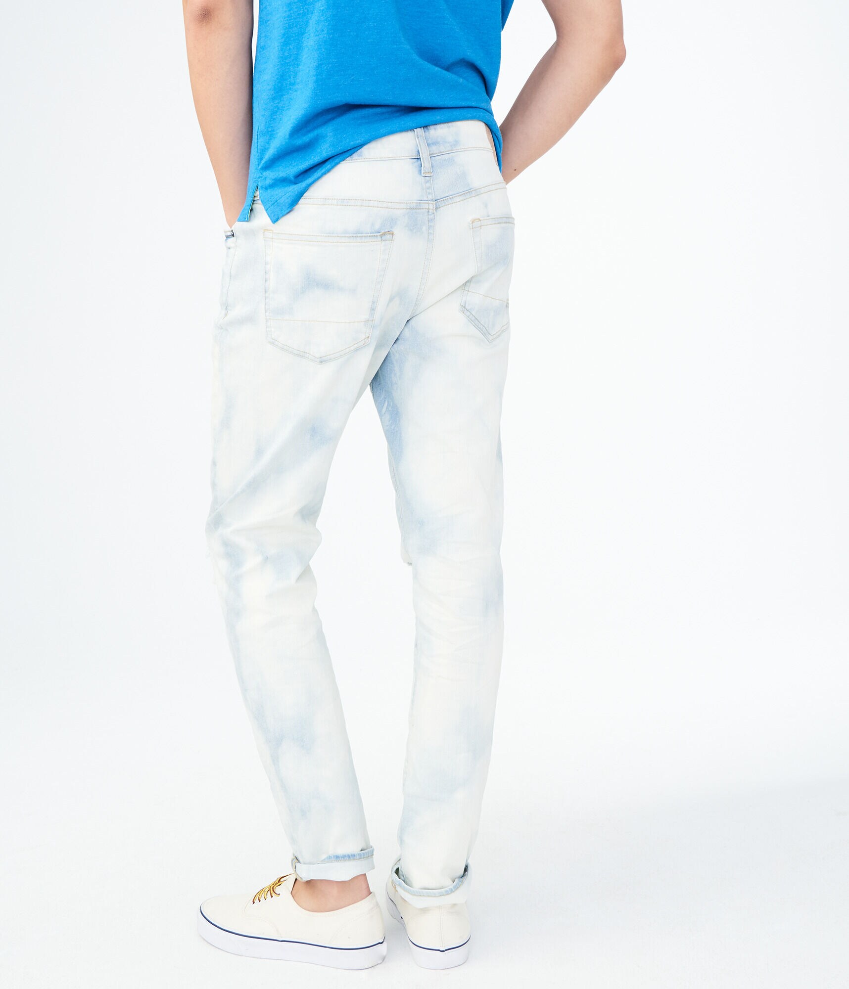 Slim Taper Bleach Wash Stretch Jean