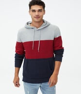 Colorblock Ribbed Hooded Sweater***