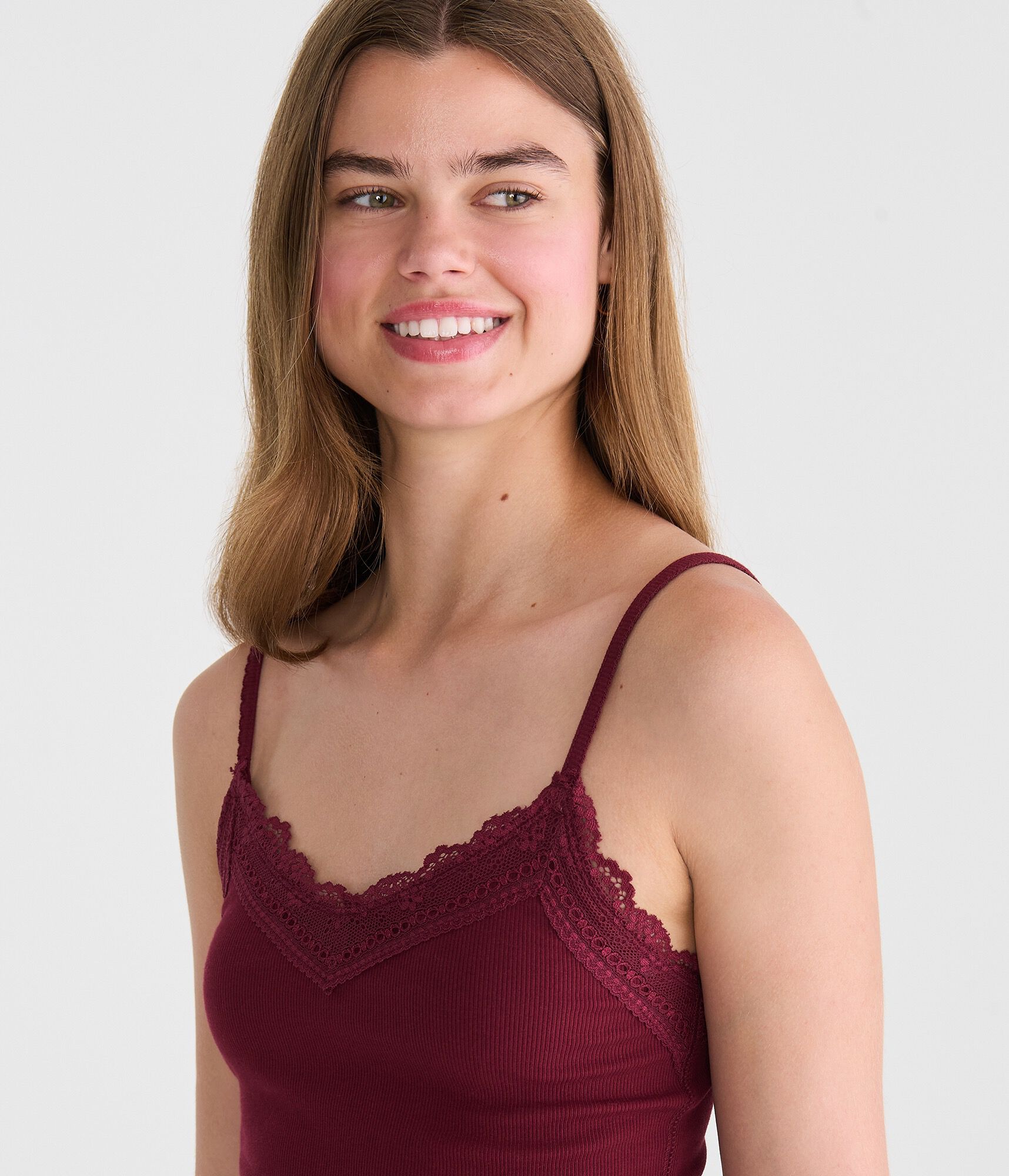 Y2K Lace-Trim Scoop-Neck Cami