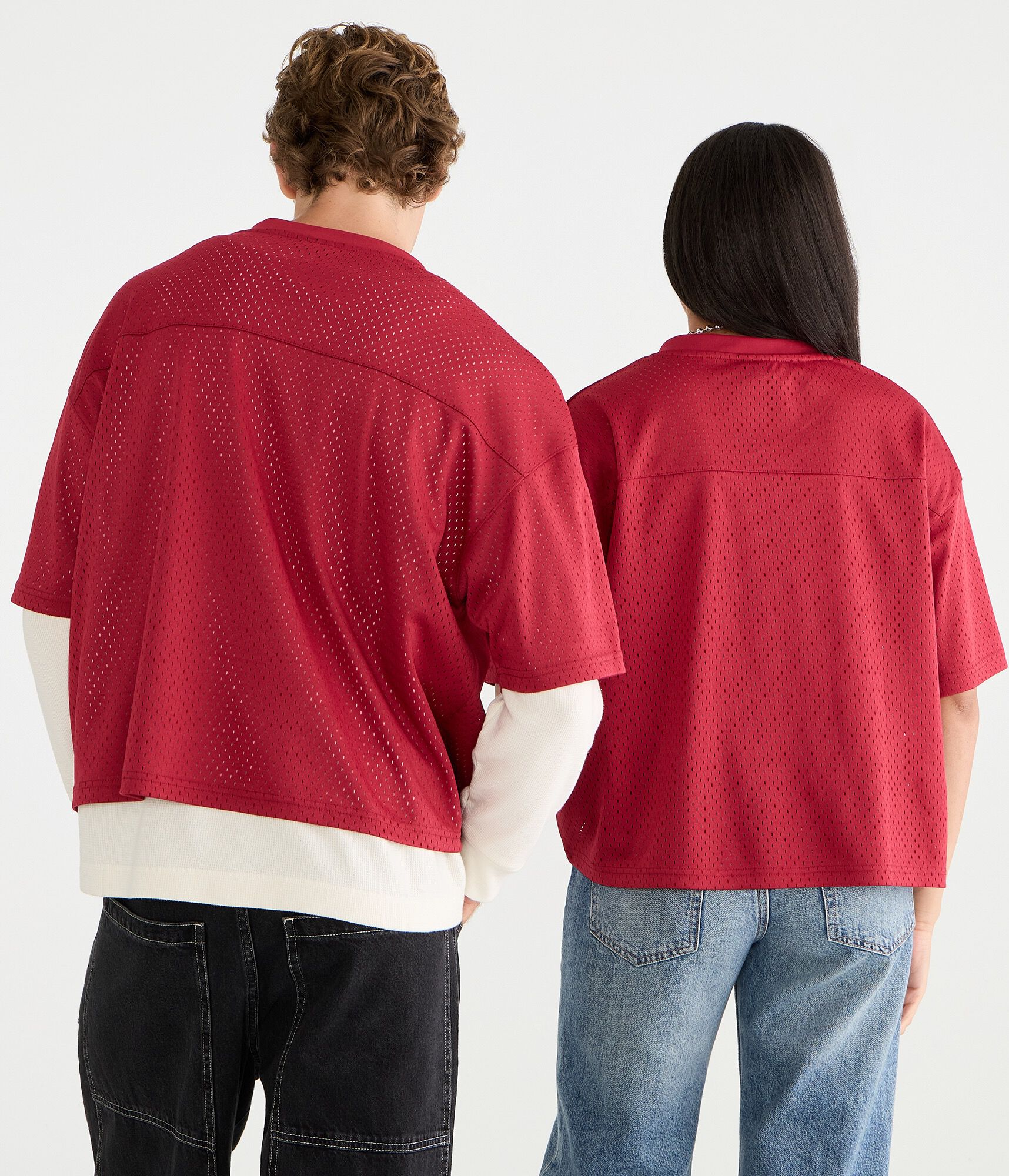 Alabama Crimson Tide Boxy Mesh V-Neck Top