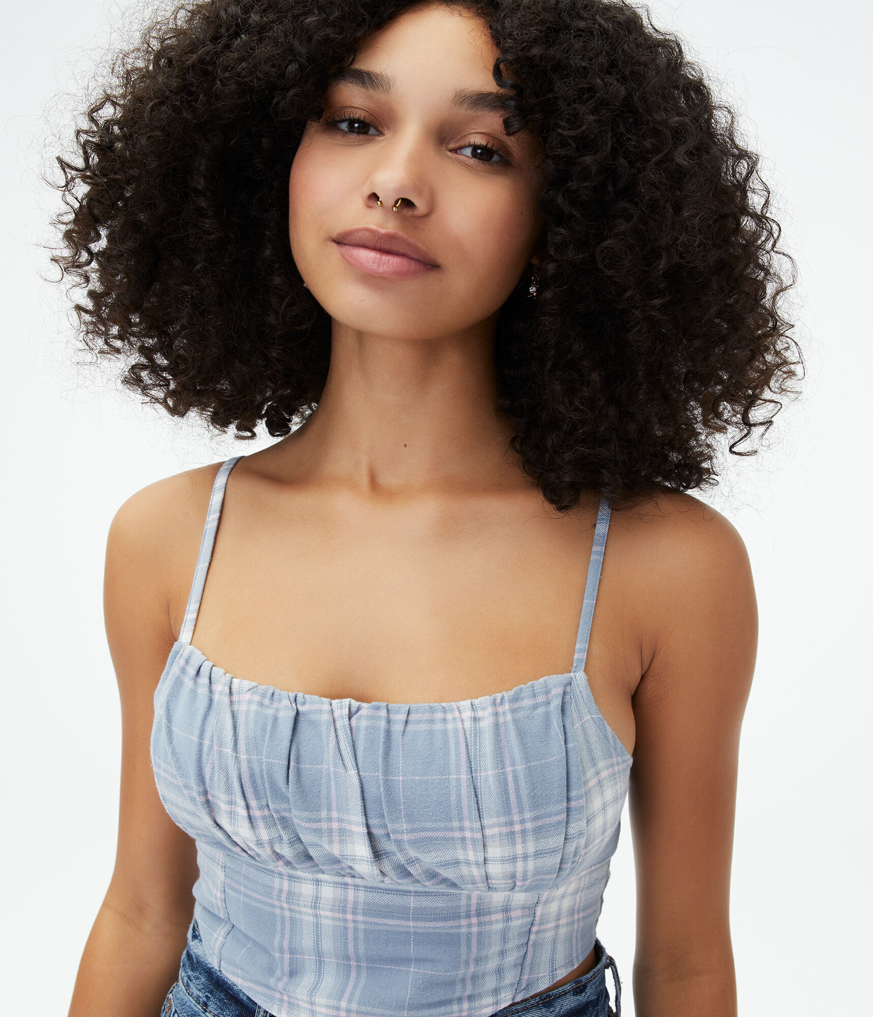 Plaid Cropped Bandana Cami