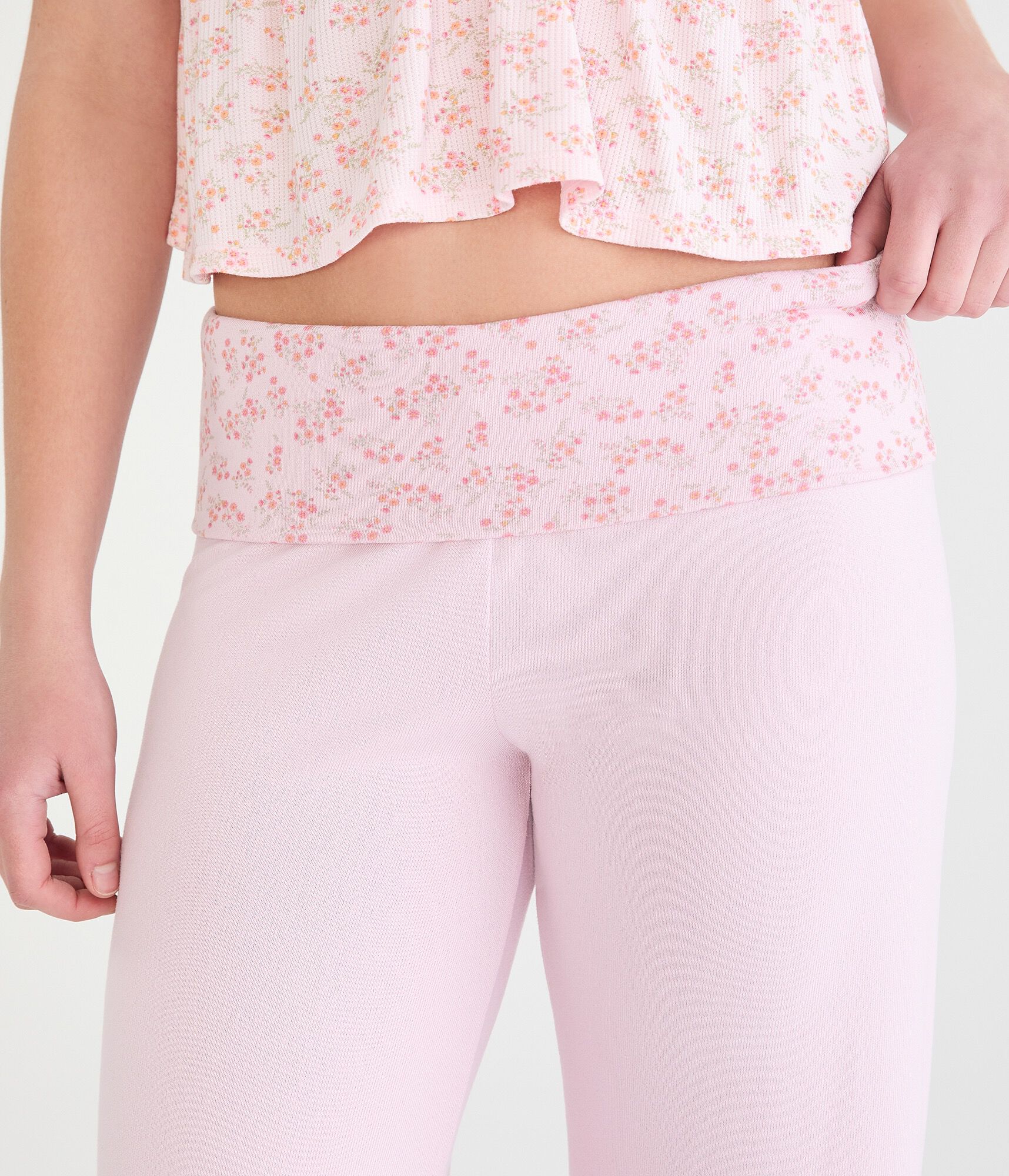 Floral Fold-Over Sleep Pants