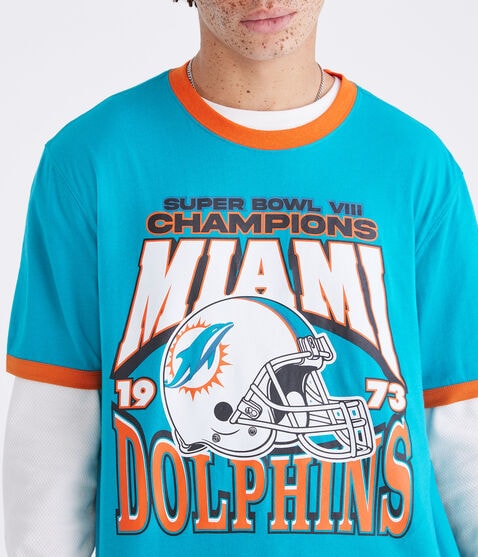 Miami Dolphins Super Bowl Relaxed Ringer Graphic Tee