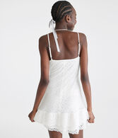 Solid V-Neck Lace Sheath Dress